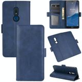 For Nokia C3 Dual-side Magnetic Buckle Horizontal Flip Leather Case with Holder & Card Slots & Wallet(Dark Blue)