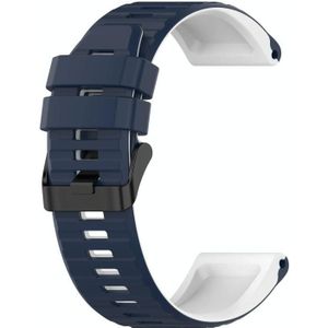 Voor Garmin Instinct 22mm Silicone Mixing Color Watch Strap (blauw + wit)