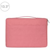 13 3 inch Fashion casual polyester + nylon laptop handtas aktetas Notebook Cover Case  voor MacBook  Samsung  Lenovo  Xiaomi  Sony  DELL  CHUWI  ASUS  HP (roze)