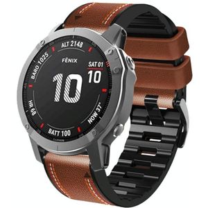 Voor Garmin Fenix 7X Tricolor stiksels siliconen lederen horlogeband