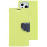 GOOSPERY FANCY DIARY Cross Pattern Horizontal Flip Leather Case with Holder & Card Slots & Wallet For iPhone 13 Pro Max(Green)
