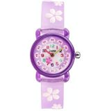 JNEW A335-86195 Kinderen Leuke Cartoon Waterdichte Tijd Cognitive Quartz horloge (Sakura (Paars))