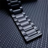 For Xiaomi Haylou RS3 / Suunto 9 Peak 22mm Universal Titanium Alloy Three Plants Flat Buckle Replacement Watchband(Black)