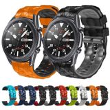 Voor Samsung Gear S3 Frontier 22 mm voetbalpatroon tweekleurige siliconen band (oranje + zwart)