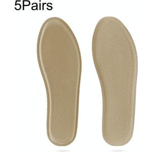 5 Pairs Thicken Breathable Non-slip Shockproof Memory Cotton Sports Full Insole Shoe-pad  Size:270mm(Beige)