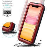 For iPhone 11 Dustproof Shockproof Waterproof Silicone + Metal Protective Case(Red)