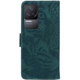 Voor Xiaomi Redmi K40S tijger embossing patroon horizontale flip lederen telefoonhoes