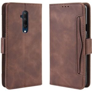 For OnePlus 7T Pro Wallet Style Skin Feel Calf Pattern Leather Case with Separate Card Slot(Brown)