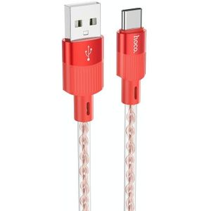 hoco X99 Crystal Junction 3A USB naar USB-C / Type-C siliconen oplaaddatakabel  lengte: 1m