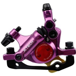 ZOOM HB100 Mountain Bike Hydraulic Brake Caliper Folding Bike Cable Pull Hydraulic Disc Brake Caliper  Style:Front(Purple)