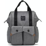 Multifunctional Large Capacity Double Shoulder Mother and Baby Bag(Gray)