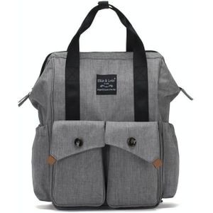 Multifunctional Large Capacity Double Shoulder Mother and Baby Bag(Gray)