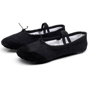 2 paar flats zachte ballet schoenen Latin yoga dans sport schoenen voor kinderen & volwassen  schoenmaat: 37 (zwart)