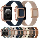 Magnetische rosé gouden vierkante gesp horlogeband voor Apple Watch Series 7 41 mm / 6 & SE & 5 & 4 40 mm / 3 & 2 & 1 38 mm