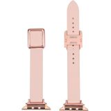 Magnetische rosé gouden vierkante gesp horlogeband voor Apple Watch Series 7 41 mm / 6 & SE & 5 & 4 40 mm / 3 & 2 & 1 38 mm