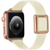 Magnetische rosé gouden vierkante gesp horlogeband voor Apple Watch Series 7 41 mm / 6 & SE & 5 & 4 40 mm / 3 & 2 & 1 38 mm