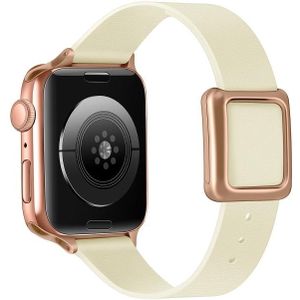 Magnetische rosé gouden vierkante gesp horlogeband voor Apple Watch Series 7 41 mm / 6 & SE & 5 & 4 40 mm / 3 & 2 & 1 38 mm