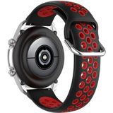 For Galaxy Watch 3 45mm Silicone Sports Two-tone Strap  Size: 22mm(Black Red)