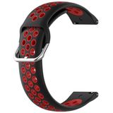 For Galaxy Watch 3 45mm Silicone Sports Two-tone Strap  Size: 22mm(Black Red)