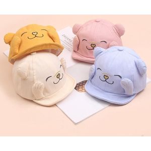 MZ8986 Cartoon Cat Embroidery Pattern Baby Hat Spring and Autumn Thin Cap Children Sunscreen Sun Hat  Size: Suitable for Baby 6-24 Months(Blue)
