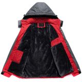 Men Winter Thick Fleece Waterproof Outwear Down Jackets Coats  Size: XXXXL(Black)