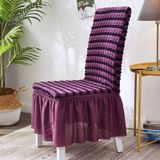Bubble Skirt Chair Cover Household Elastic Universal One-piece  Seat Stool Cover Fabric Grid Chair Cover  Size: Universal Size(Purple Strip)