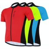 WEST BIKING YP0206163 Summer Polyester Mesh Breathable Sunscreen Cycling Jersey Zipper Sports Short Sleeve Top for Men (Color:Red Size:M)