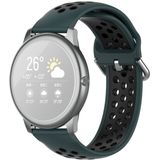 For Xiaomi Haylou Solar LS05 Silicone Sports Two-tone Strap  Size: 22mm(Olive Green Black)