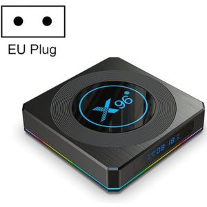 X96 X4 8K Smart TV Box Android 11.0 Media Player met afstandsbediening  AMLOGIC S905X4 Quad Core Arm Cortex A55  RAM: 4GB  ROM: 64 GB  steun 100m  Dual Band WiFi  Bluetooth  EU-plug