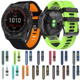 Voor Garmin Descent Mk2 26mm Silicone Sports Two-Color Watch Band (Black+Orange)