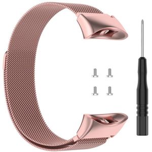 For Garmin Forerunner 45 / 45S / Swim 2 Milanese Replacement Wrist Strap Watchband(Rose Pink)