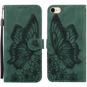 Retro Skin Feel Butterflies Embossing Horizontal Flip Leather Case with Holder & Card Slots & Wallet For iPhone 6 / 6s(Green)