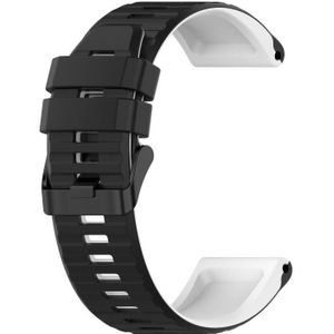Voor Garmin Fenix 7 22mm Silicone Mixing Color Watch Strap (zwart + wit)