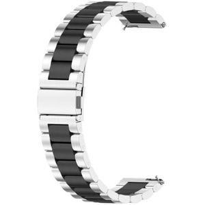 Voor Huawei Watch GT Runner / Watch GT 3 46mm Drie kraal Roestvrijstalen riem (Zilver Zwart)