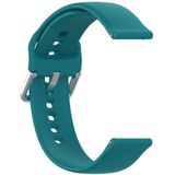 22mm Universal Silver Buckle Silicone Replacement Wrist Strap  Size:L(Green)