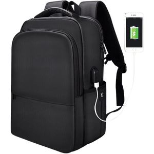 SJ01 Business Casual Computer Backpack with USB Charging Port  Size:13-15 inch Universal(Black)