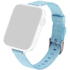 Woven Canvas Nylon Wrist Strap Watch Band For Series 6 & SE & 5 & 4 40mm / 3 & 2 & 1 38mm(Sky Blue)