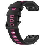 Voor Garmin Fenix 5x 26mm Silicone Sports Two-Color Watch Band (Black+Pink)