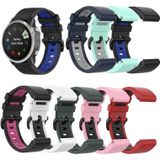 Voor Garmin Fenix 5x 26mm Silicone Sports Two-Color Watch Band (Black+Pink)