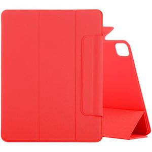 Horizontal Flip Ultra-thin Fixed Buckle Magnetic PU Leather Case With Three-folding Holder & Sleep / Wake-up Function For iPad Pro 11 inch (2020) / Pro 11 2018 / Air 2020 10.9(Red)