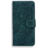 Voor Google Pixel 8 Pro Tijger Embossing Patroon Flip Lederen Telefoonhoes(Groen)