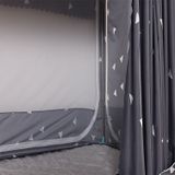 Students Dormitory Blackout Cloth Zipper Mosquito Net for 120cm Width Upper Berth (Light Blue Sailboat)