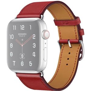 For Apple Watch Series 5 & 4 40mm / 3 & 2 & 1 38mm Replacement Leather Strap Watchband(Red)