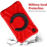For Galaxy Tab A7 Lite T220/T225 PC + Silicone Shockproof Combination Case with 360 Degree Rotating Holder & Handle(Red+Black)