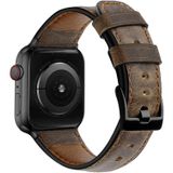 Vintage Oil Wax Cowhide Watch Band For  Apple Watch 6&SE&5&4 44mm / 3&2&1 42mm(Deep Coffee Brown)