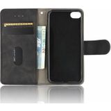 For iPod Touch 6 & 5 Solid Color Skin Feel Magnetic Buckle Horizontal Flip Calf Texture PU Leather Case with Holder & Card Slots & Wallet(Black)