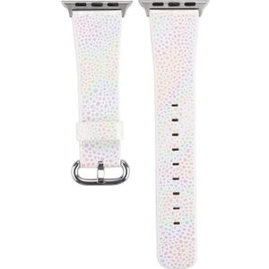 For Apple Watch Series 3 & 2 & 1 42mm Shiny Snakeskin Pattern Genuine Leather Wrist Watch Band(White)