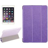 Silk Texture Horizontal Flip Leather Case with Three-Folding Holder for iPad Mini 2019 (Purple)