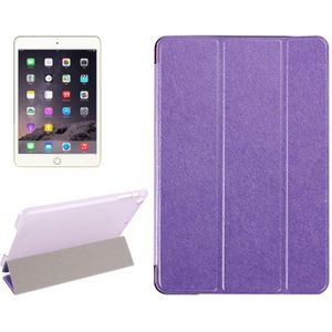 Silk Texture Horizontal Flip Leather Case with Three-Folding Holder for iPad Mini 2019 (Purple)