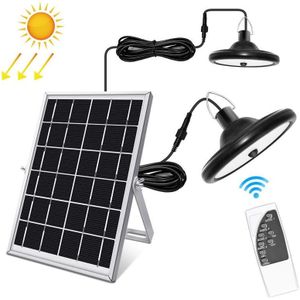 Smart Induction 2 in 1 112LEDs Solar Light Indoor and Outdoor Garden Garage LED Lamp  Light Color:White Light(Black)